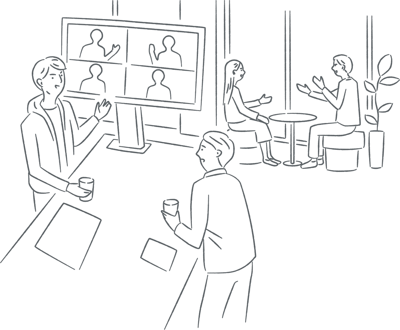 会話がはずむ音